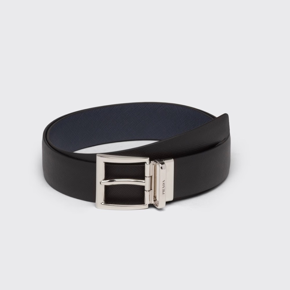 PRADA Saffiano Leather Reversible Belt
